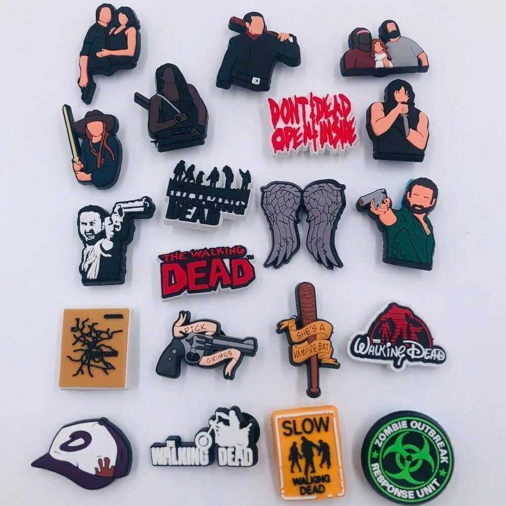 20pc The Walking Dead Shoe Charms - Zombie TWD Charm Set